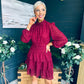 Silvia Banded Mini Dress Burgundy