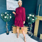 Silvia Banded Mini Dress Burgundy
