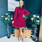 Silvia Banded Mini Dress Burgundy