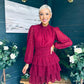 Silvia Banded Mini Dress Burgundy