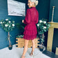 Silvia Banded Mini Dress Burgundy