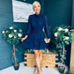 Silvia Banded Mini Dress Navy