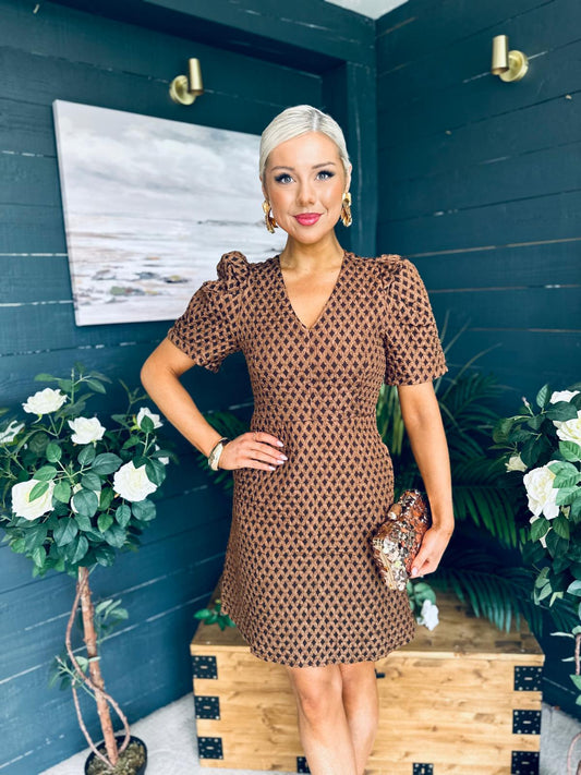 Liah Puff Sleeve Mini Dress Coco