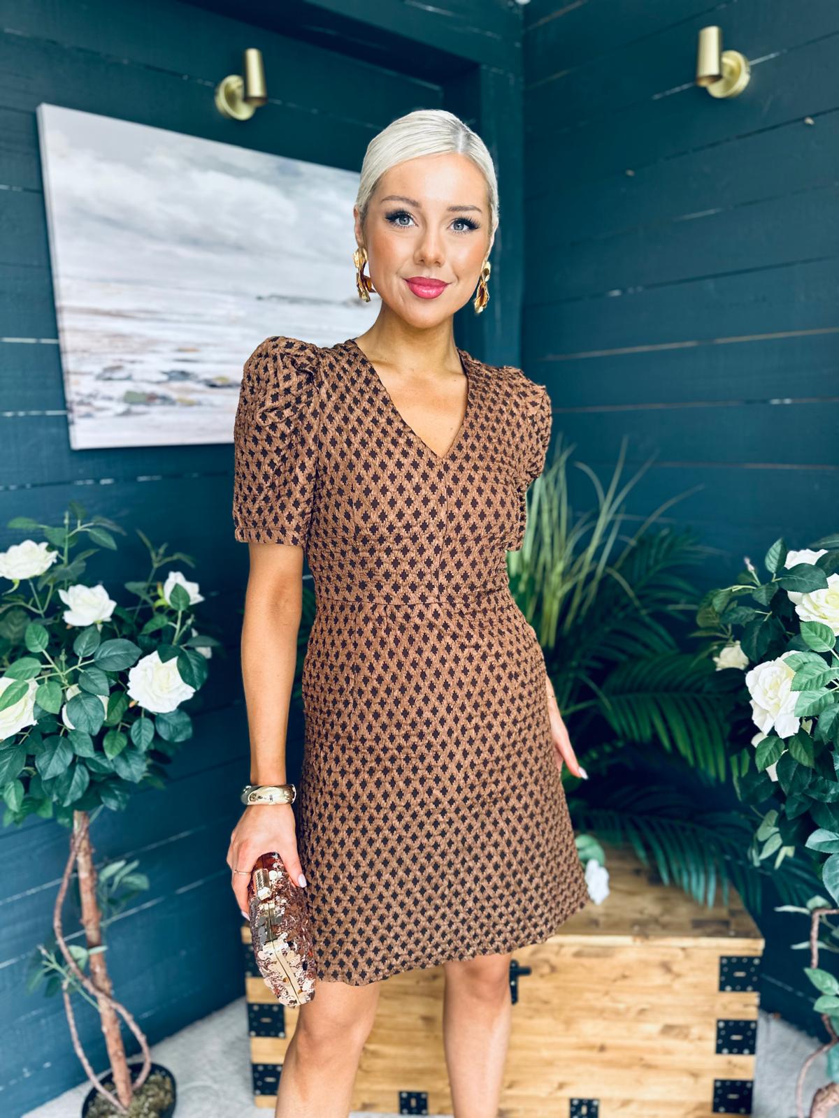 Liah Puff Sleeve Mini Dress Coco