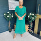 Muireann Cape Detail Midi Dress Green