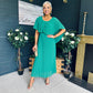 Muireann Cape Detail Midi Dress Green