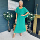 Muireann Cape Detail Midi Dress Green