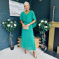 Muireann Cape Detail Midi Dress Green