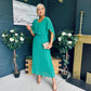 Muireann Cape Detail Midi Dress Green