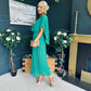 Muireann Cape Detail Midi Dress Green