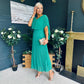 Muireann Cape Detail Midi Dress Green