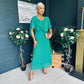 Muireann Cape Detail Midi Dress Green