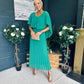 Muireann Cape Detail Midi Dress Green