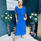 Muireann Cape Detail Midi Dress Cobalt