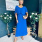 Muireann Cape Detail Midi Dress Cobalt
