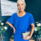 Muireann Cape Detail Midi Dress Cobalt