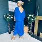 Muireann Cape Detail Midi Dress Cobalt