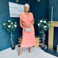 Muireann Cape Detail Midi Dress Peach