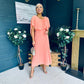 Muireann Cape Detail Midi Dress Peach