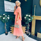 Muireann Cape Detail Midi Dress Peach