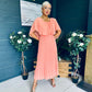 Muireann Cape Detail Midi Dress Peach
