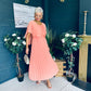 Muireann Cape Detail Midi Dress Peach