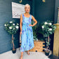 Bronagh Detailed Midi Dress Floral Blue