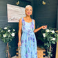 Bronagh Detailed Midi Dress Floral Blue
