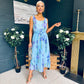 Bronagh Detailed Midi Dress Floral Blue