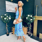 Bronagh Detailed Midi Dress Floral Blue