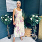 Bronagh Detailed Midi Dress Floral Yellow/Pink