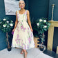 Bronagh Detailed Midi Dress Floral Yellow/Pink
