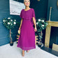 Muireann Cape Detail Midi Dress Berry