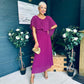 Muireann Cape Detail Midi Dress Berry