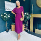 Muireann Cape Detail Midi Dress Berry