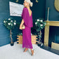 Muireann Cape Detail Midi Dress Berry
