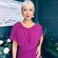 Muireann Cape Detail Midi Dress Berry