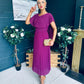 Muireann Cape Detail Midi Dress Berry