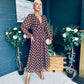 Brianna Banded Midi Dress Polka Coco