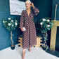Brianna Banded Midi Dress Polka Coco