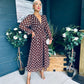 Brianna Banded Midi Dress Polka Coco