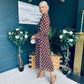 Brianna Banded Midi Dress Polka Coco