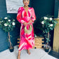 Brianna Banded Midi Dress Ruby