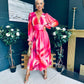 Brianna Banded Midi Dress Ruby