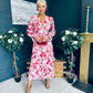 Brianna Banded Midi Dress Floral Blush