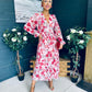 Brianna Banded Midi Dress Floral Blush