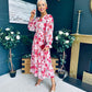 Brianna Banded Midi Dress Floral Blush