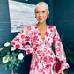 Brianna Banded Midi Dress Floral Blush