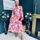 Brianna Banded Midi Dress Floral Blush