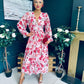 Brianna Banded Midi Dress Floral Blush